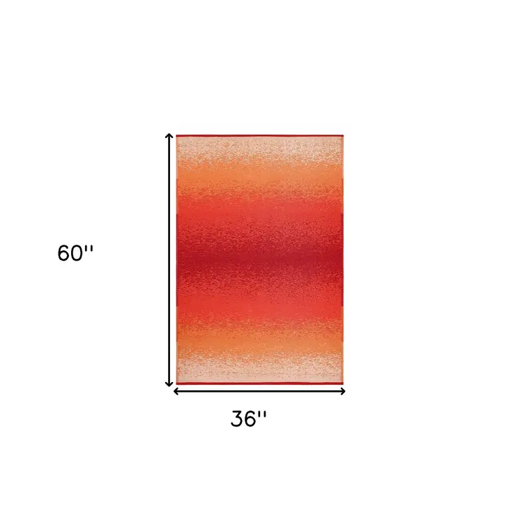 3' X 5' Orange Indoor Outdoor Area Rug