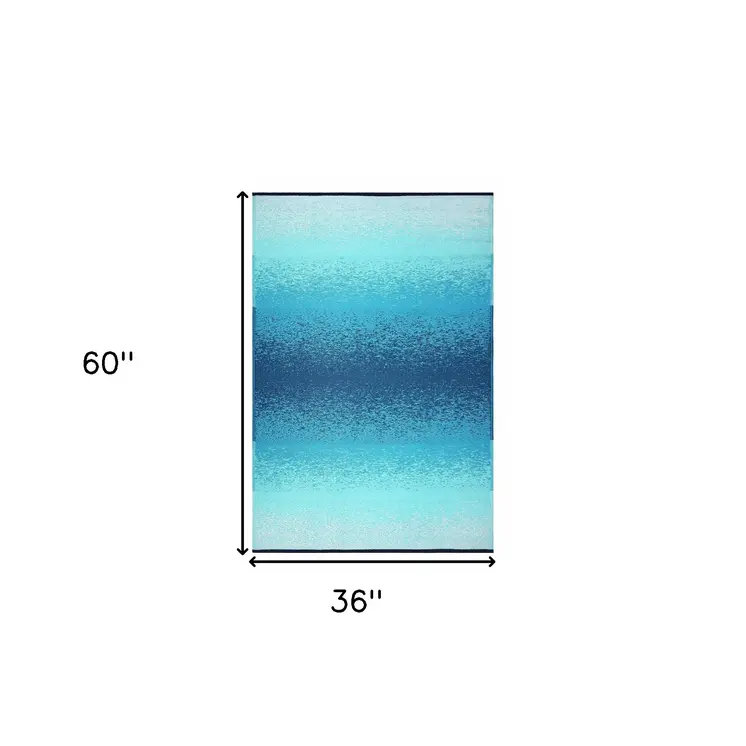 3' X 5' Teal Blue Indoor Outdoor Area Rug
