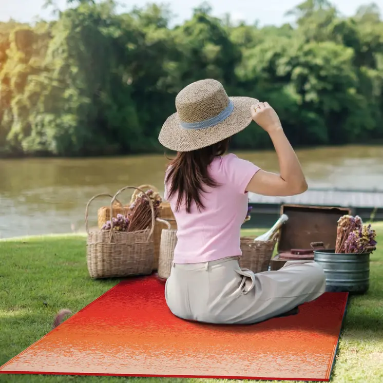 4' X 6' Orange Indoor Outdoor Area Rug