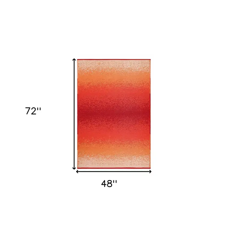 4' X 6' Orange Indoor Outdoor Area Rug