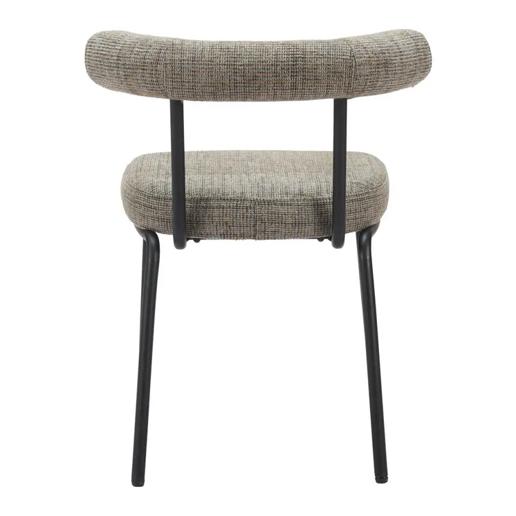 Set of Two Green and Black Upholstered Chenille Open Back Dining Side Chairs