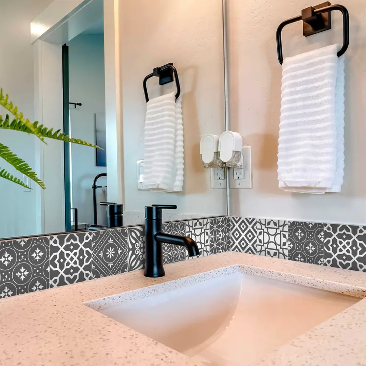 12" X 12" Gray and White Mosaic Peel and Stick Removable Tiles