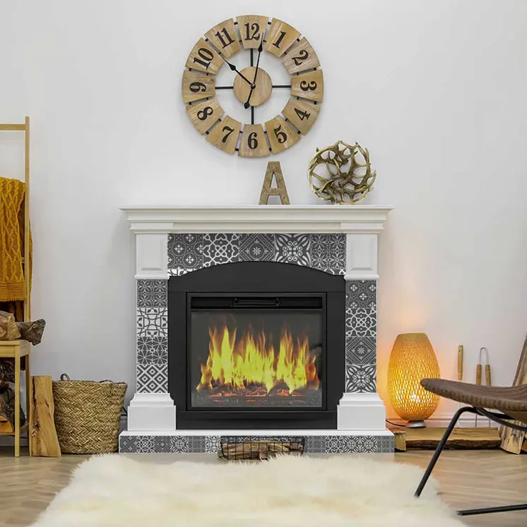 12" X 12" Gray and White Mosaic Peel and Stick Removable Tiles