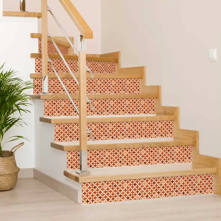 12" X 12" Terra Cotta Tango Peel and Stick Tiles