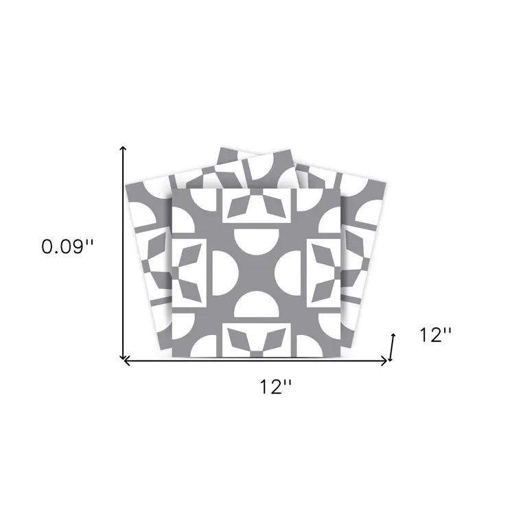12" X 12" Light Gray and White Coli Peel and Stick Tiles