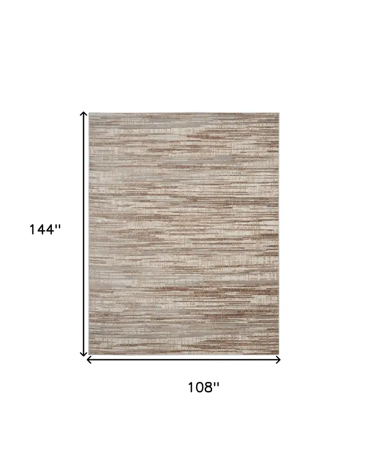9' X 12' Ivory and Gray Abstract Non Skid Area Rug