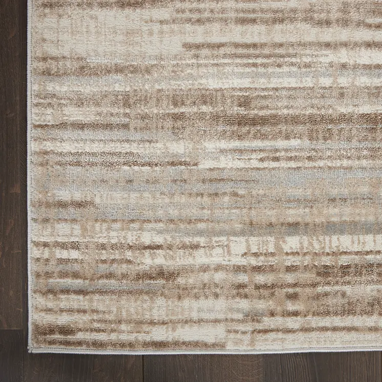 9' X 12' Ivory and Gray Abstract Non Skid Area Rug