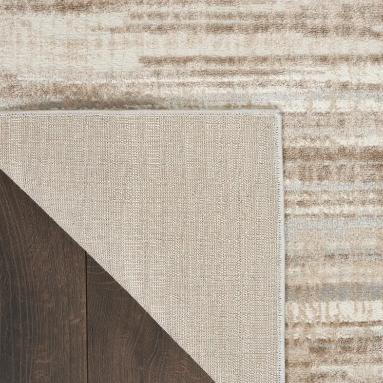 9' X 12' Ivory and Gray Abstract Non Skid Area Rug