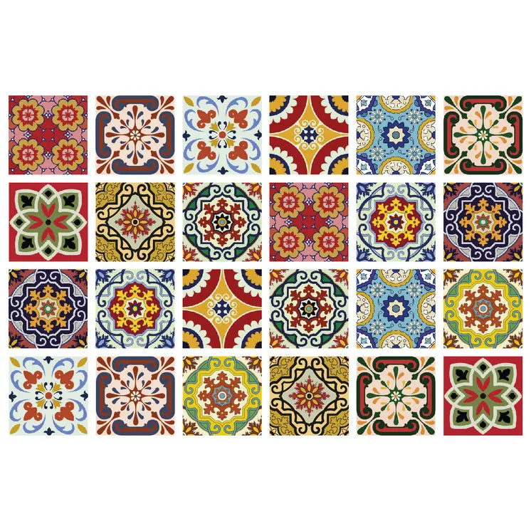 12" X 12" Multi-color Mediterra Mosaic Peel and Stick Tiles