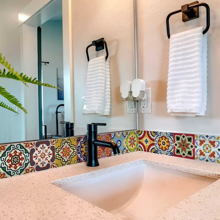 12" X 12" Multi-color Mediterra Mosaic Peel and Stick Tiles