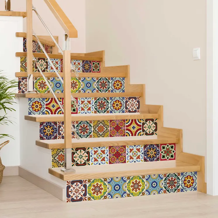 12" X 12" Multi-color Mediterra Mosaic Peel and Stick Tiles