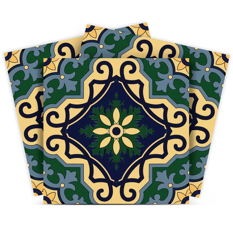 12" X 12" Agean Blue and Green Peel and Stick Tiles
