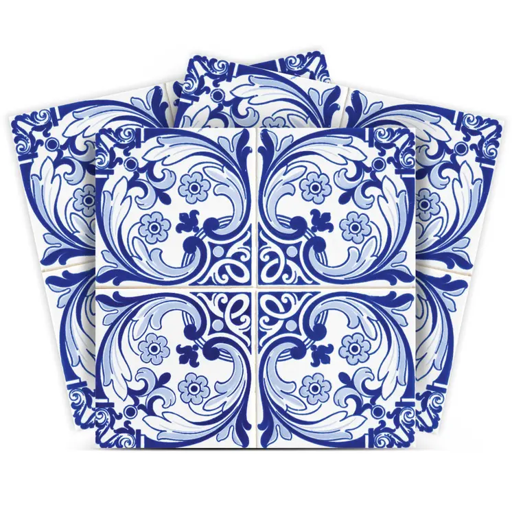 12" X 12" Blue Cloud Peel And Stick Removable Tiles