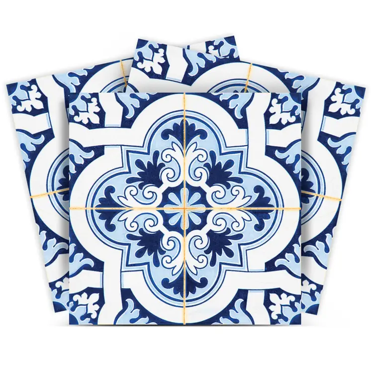 12" X 12" Blue Mia Peel And Stick Removable Tiles
