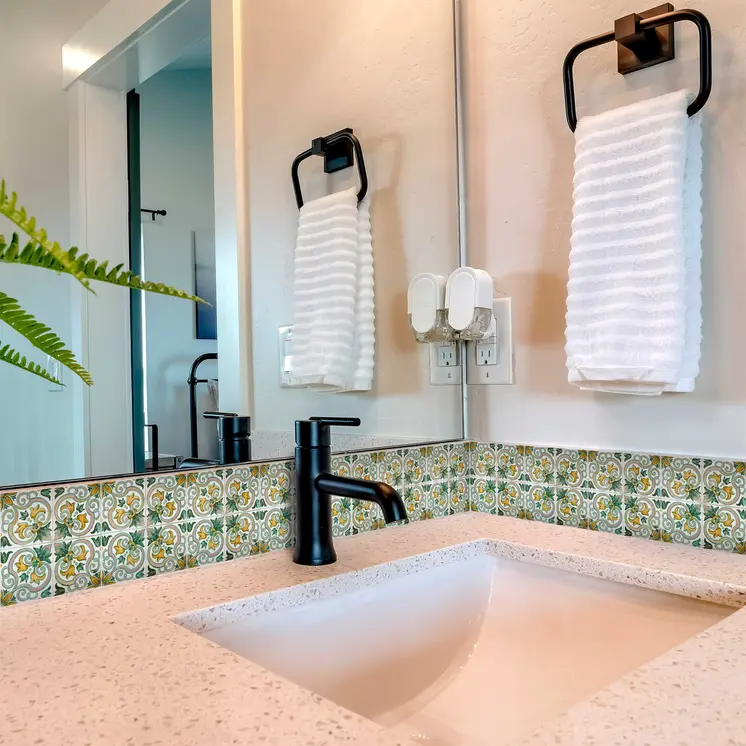12" X 12" Green Yellow Melo Peel and Stick Tiles