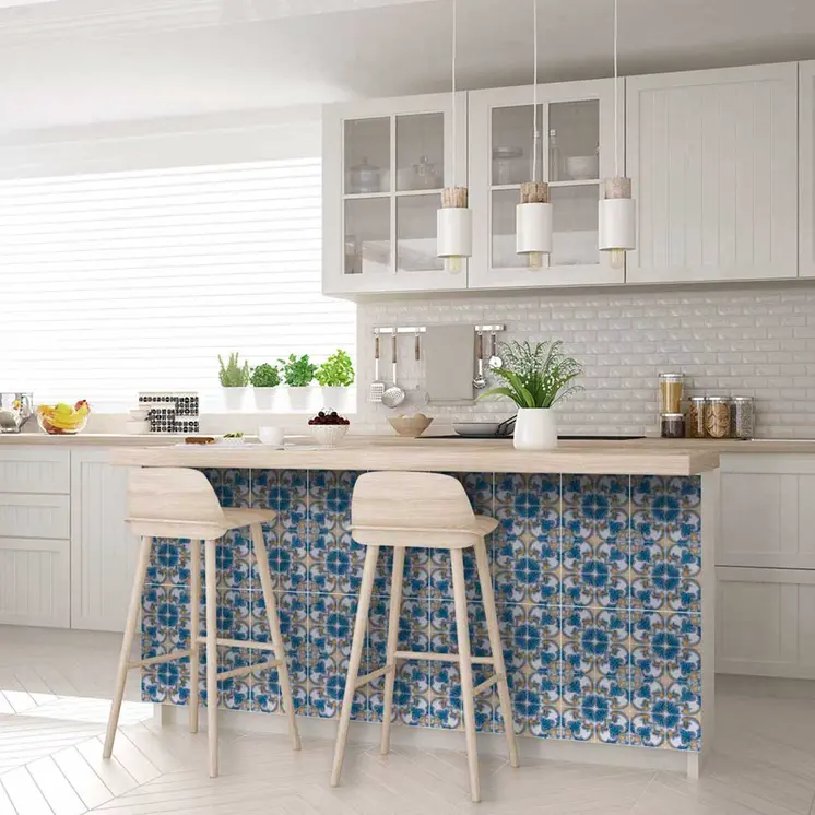 12" X 12" Teal Taupe Sia Removable Peel and Stick Tiles