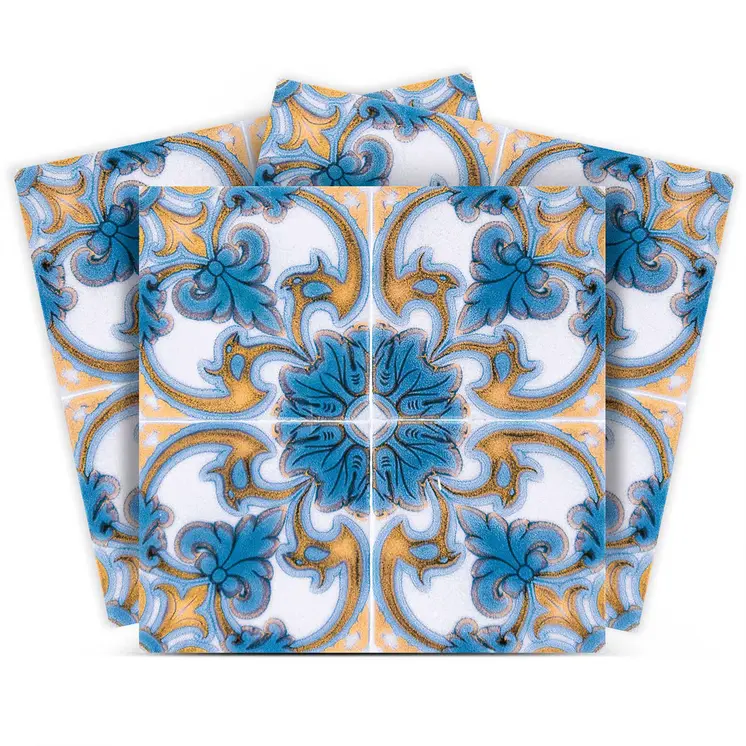 12" X 12" Teal Taupe Sia Removable Peel and Stick Tiles