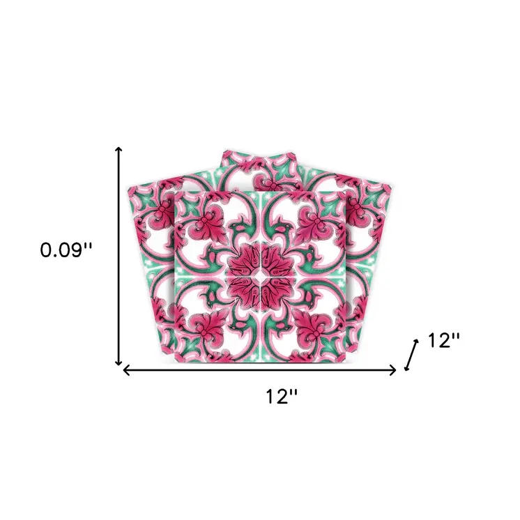 12" X 12" Rosa Pink Lea Removable Peel and Stick Tiles