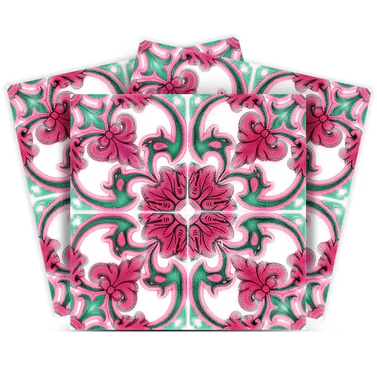 12" X 12" Rosa Pink Lea Removable Peel and Stick Tiles