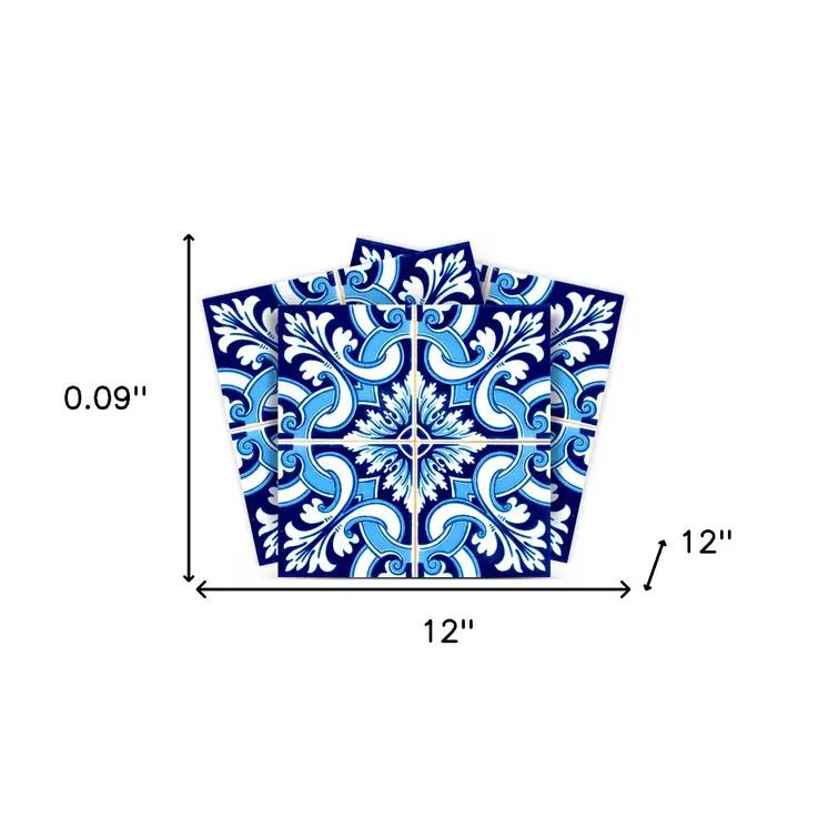 12" X 12" Blue Bali Removable Peel and Stick Tiles
