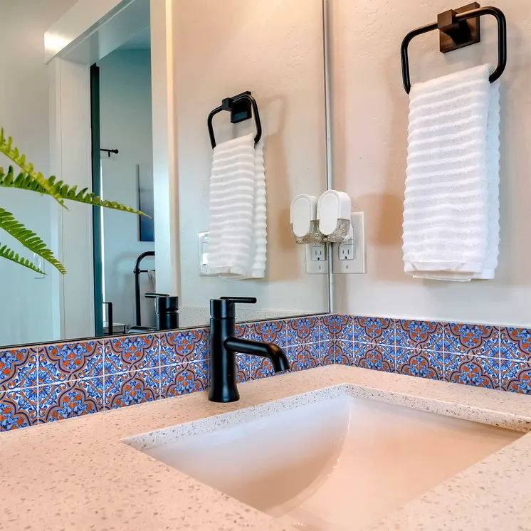 12" X 12" Blue Rust Zio Removable Peel and Stick Tiles