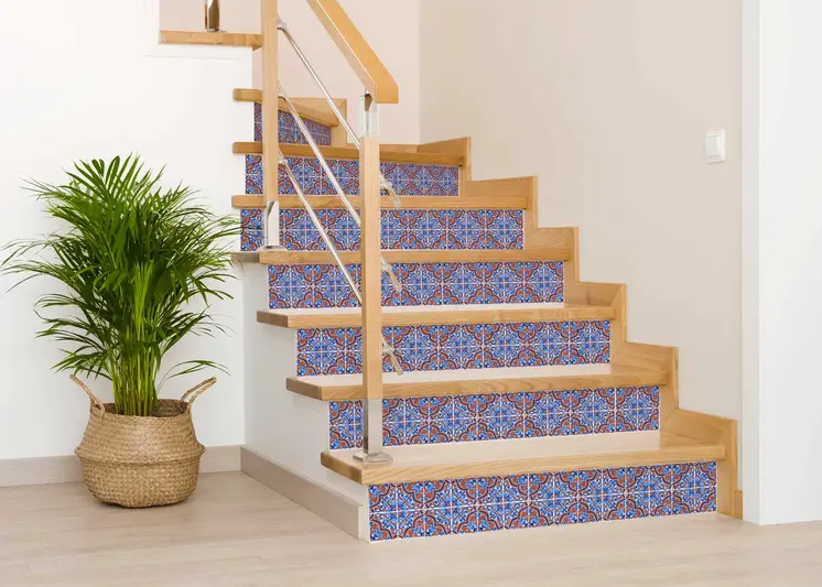 12" X 12" Blue Rust Zio Removable Peel and Stick Tiles