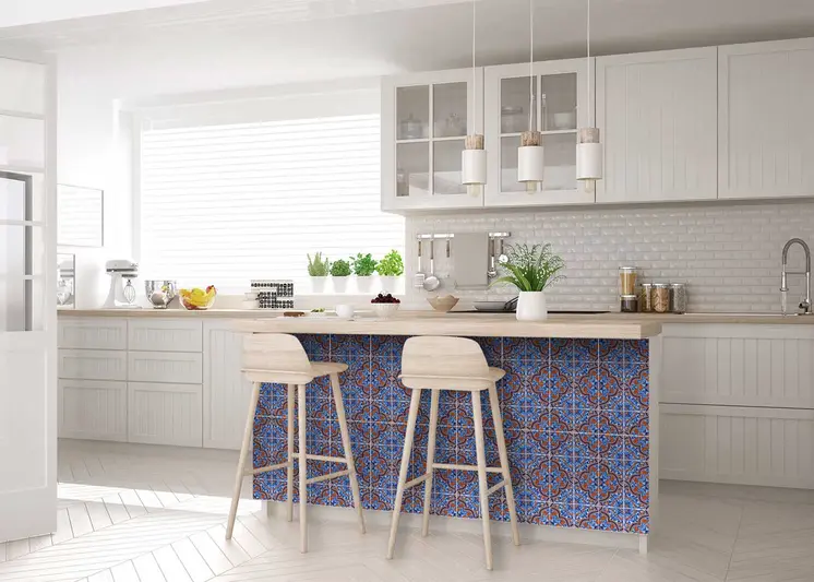 12" X 12" Blue Rust Zio Removable Peel and Stick Tiles