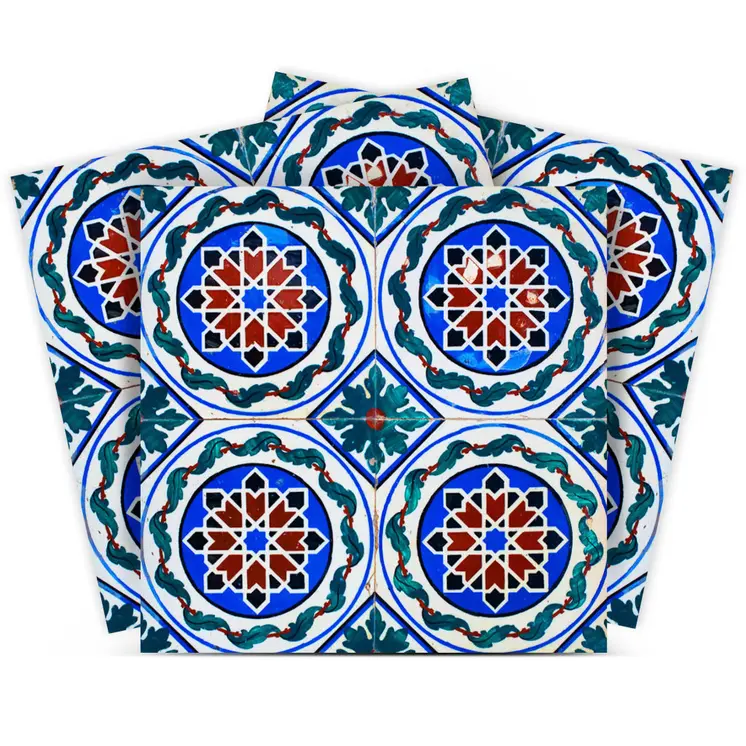 12" X 12"  Blue and Green Augustine Removable Peel and Stick Tiles