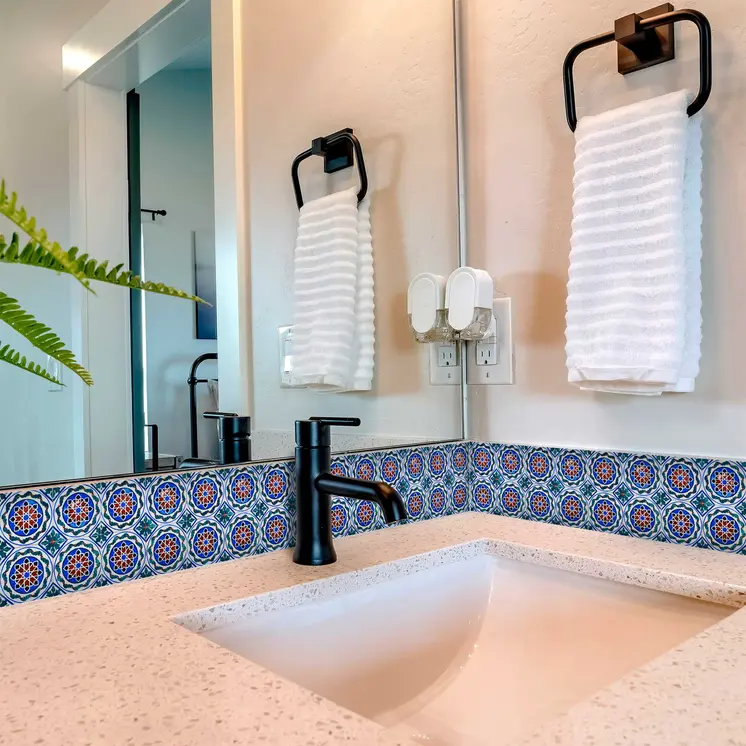 12" X 12"  Blue and Green Augustine Removable Peel and Stick Tiles