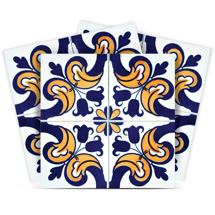 12" X 12" Blue Mikos Removable Peel and Stick Tiles