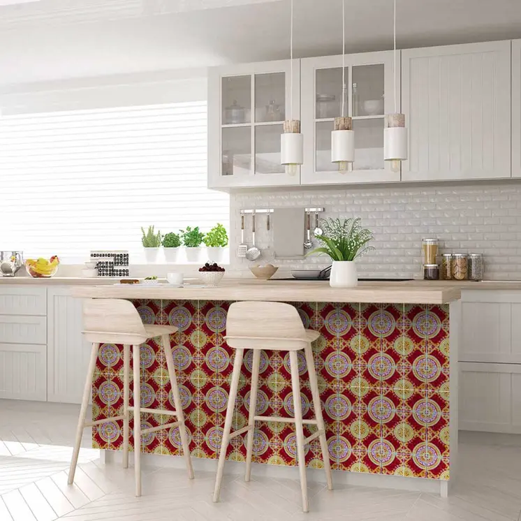 12" X 12" Golden Ruby Removable Peel and Stick Tiles