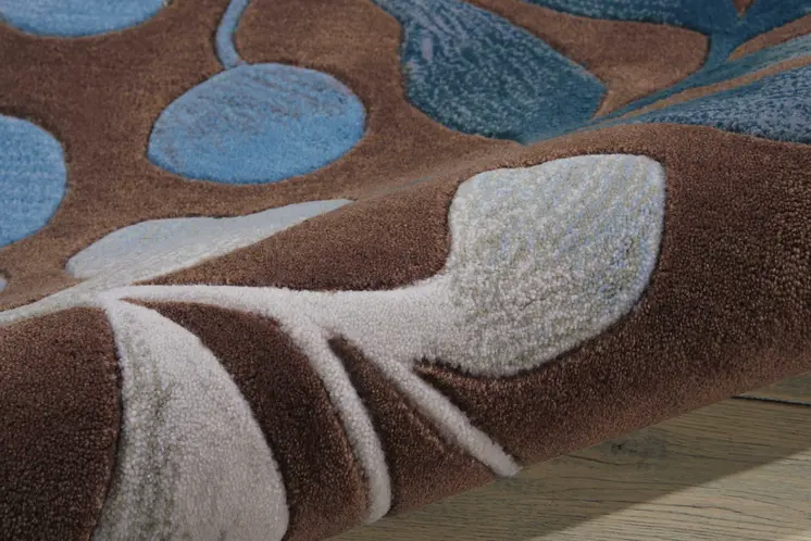 4' X 6' Brown Botanical Leaves Area Rug