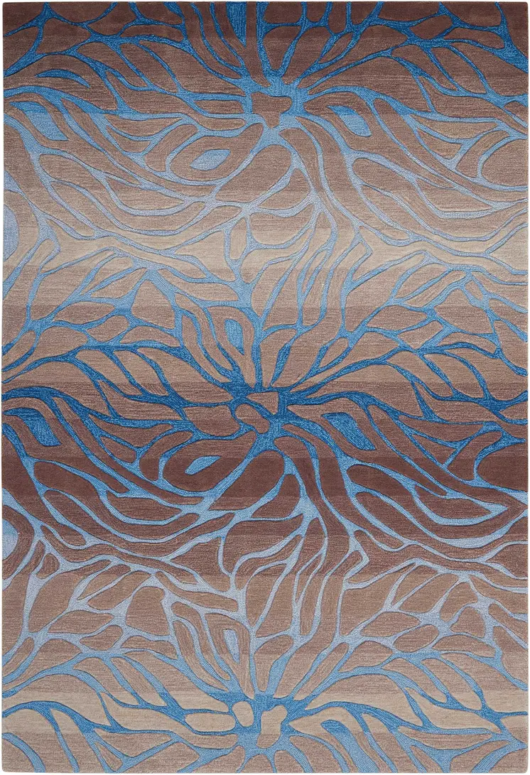7' X 9' Beige Abstract Area Rug