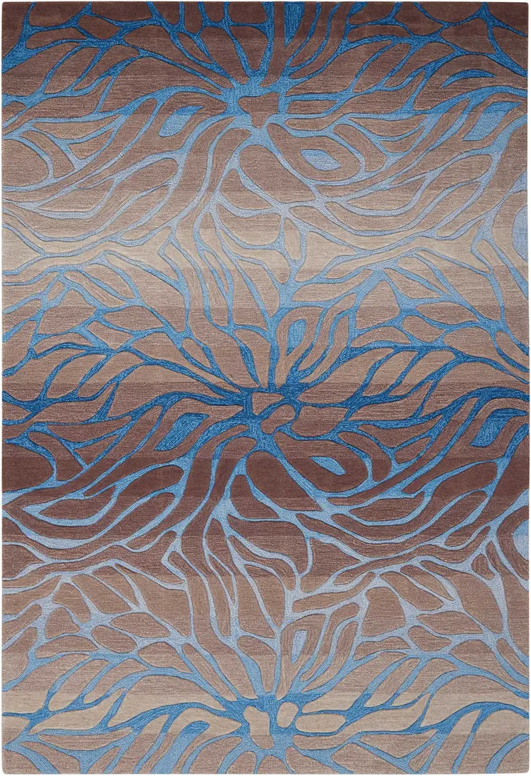 7' X 9' Beige Abstract Area Rug