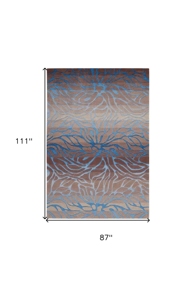 7' X 9' Beige Abstract Area Rug