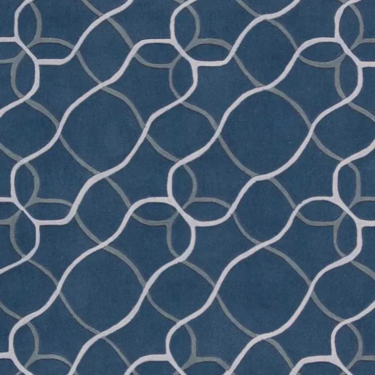 7' X 9' Ivory Blue and Gray Abstract Area Rug