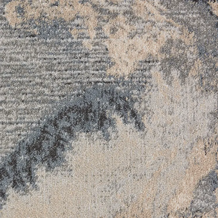 2' X 4' Gray Beige and Ivory Abstract Area Rug