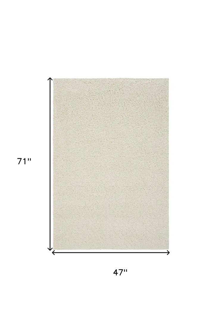 4' X 6' Ivory Shag Area Rug