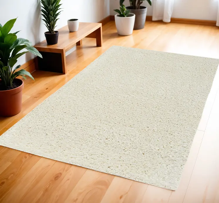 4' X 6' Ivory Shag Area Rug