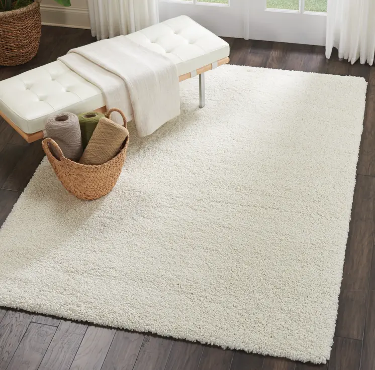 5' X 7' Ivory Shag Area Rug