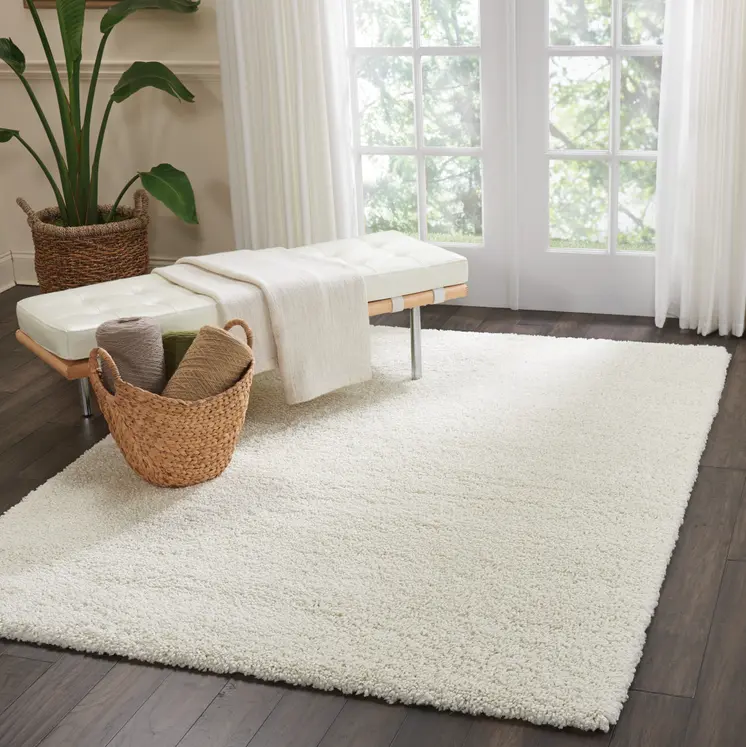 5' X 7' Ivory Shag Area Rug