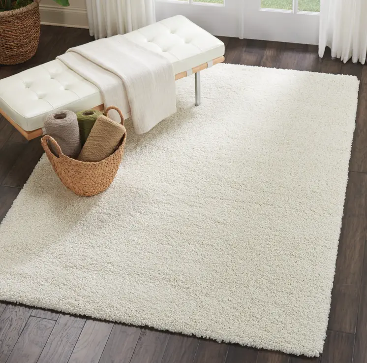 5' X 7' Ivory Shag Area Rug