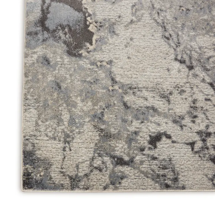 4' X 6' Gray Blue and Ivory Abstract Area Rug