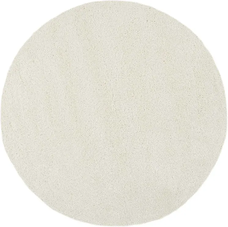 4' Ivory Shag Round Rug