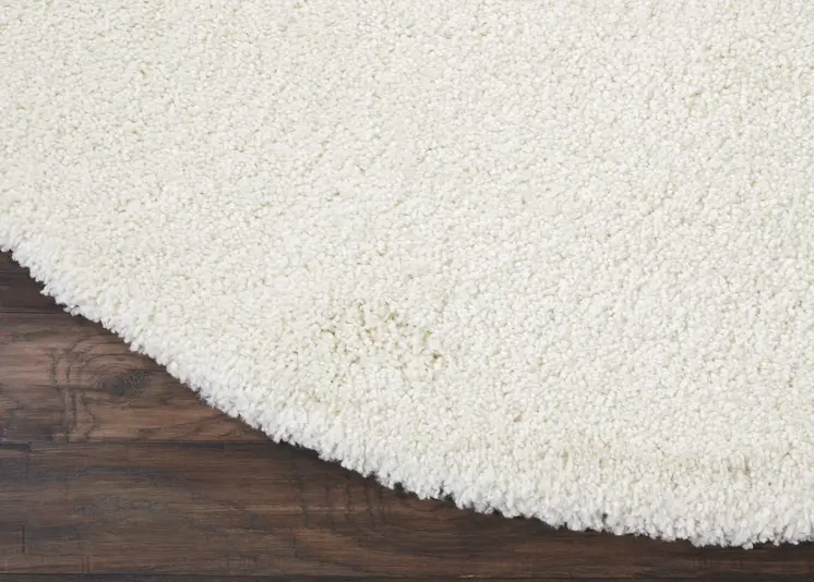 4' Ivory Shag Round Rug