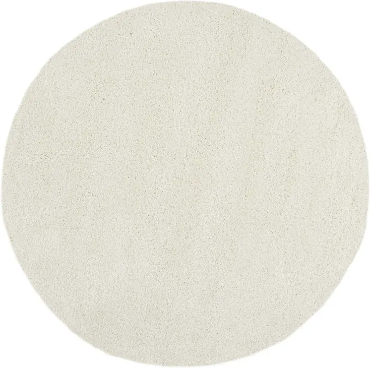 4' Ivory Shag Round Rug