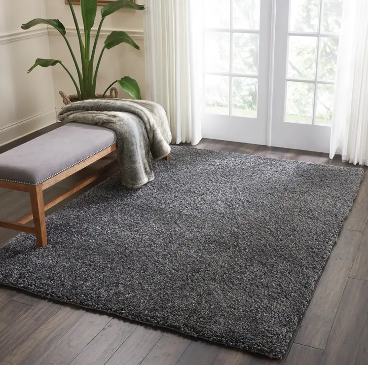 5' X 7' Gray Shag Area Rug