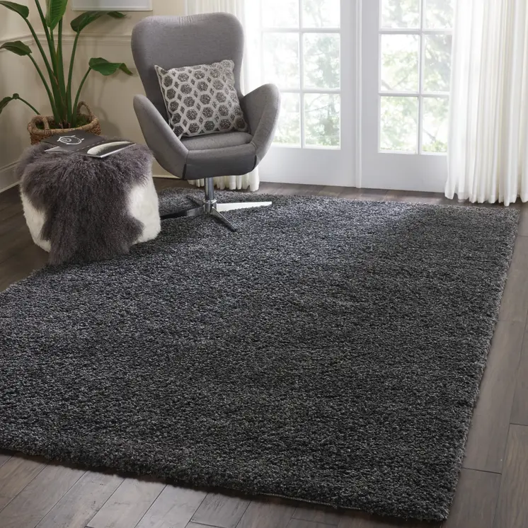 7' X 10' Gray Shag Area Rug