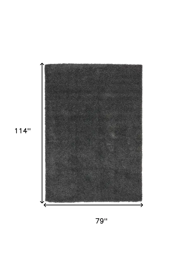7' X 10' Gray Shag Area Rug