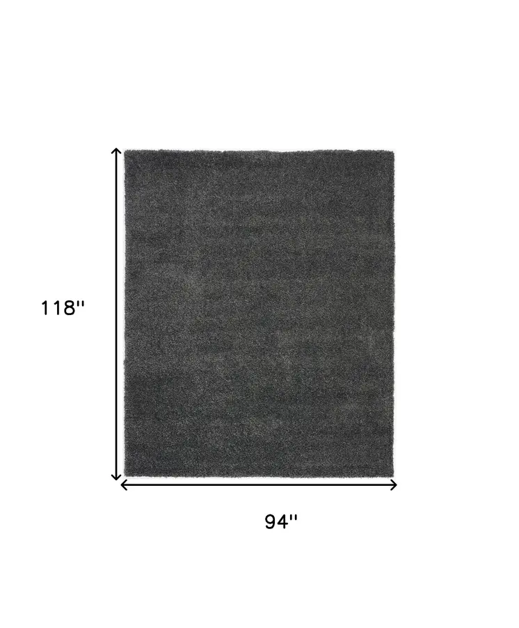 8' X 10' Gray Shag Area Rug